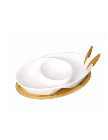 TAVOLA E CUCINA: vendita online 52972 ANTIPASTIERA ABBRACCIO C/2 FORCH BASE BAMBOO in offerta