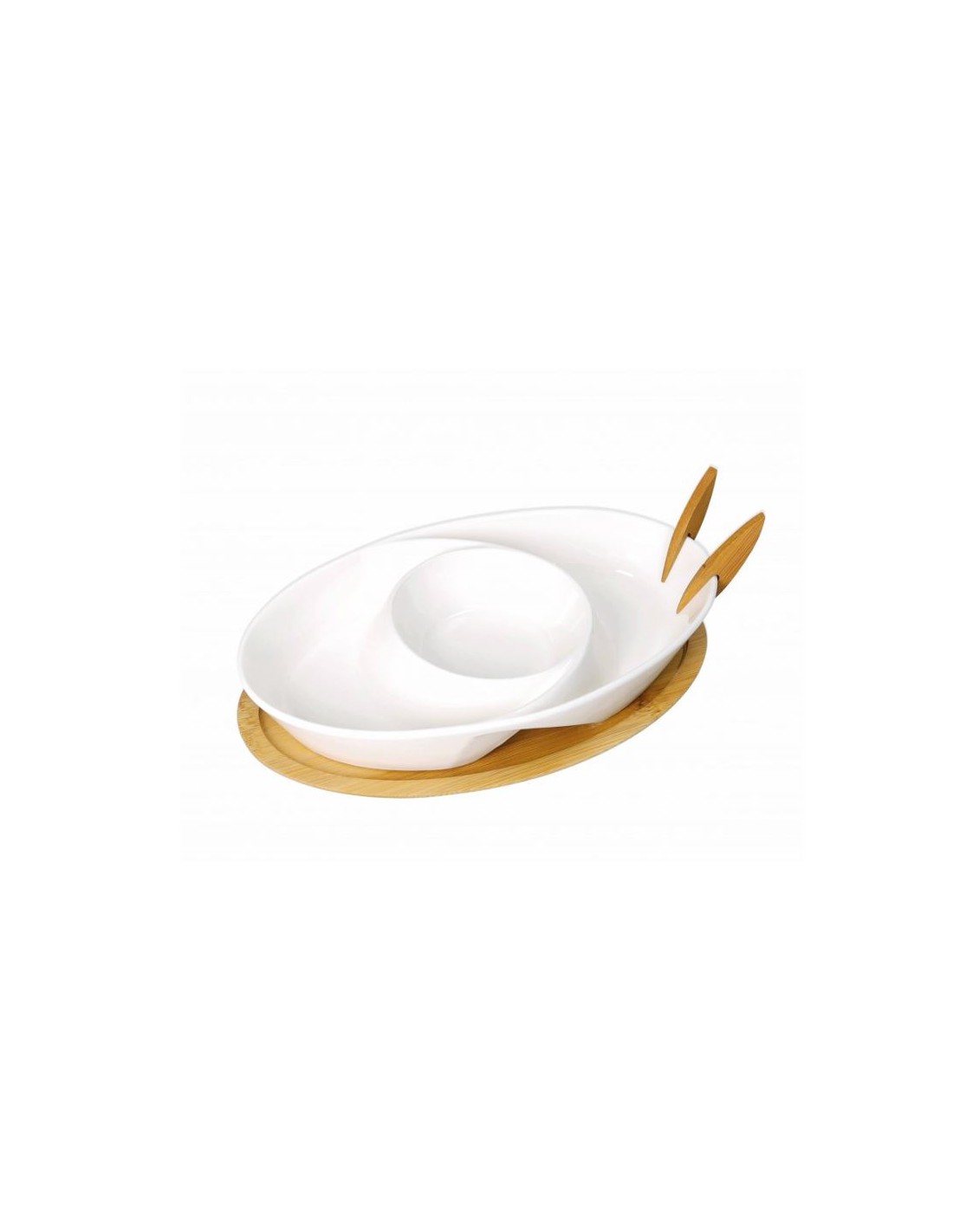 TAVOLA E CUCINA: vendita online 52972 ANTIPASTIERA ABBRACCIO C/2 FORCH BASE BAMBOO in offerta