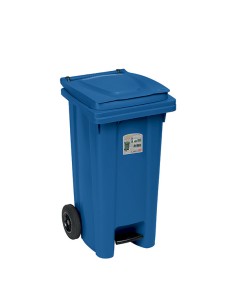 BIDONE IMMONDIZIA: vendita online BIDONE 25703 CARRELLATO 120LT C/PED BLU in offerta