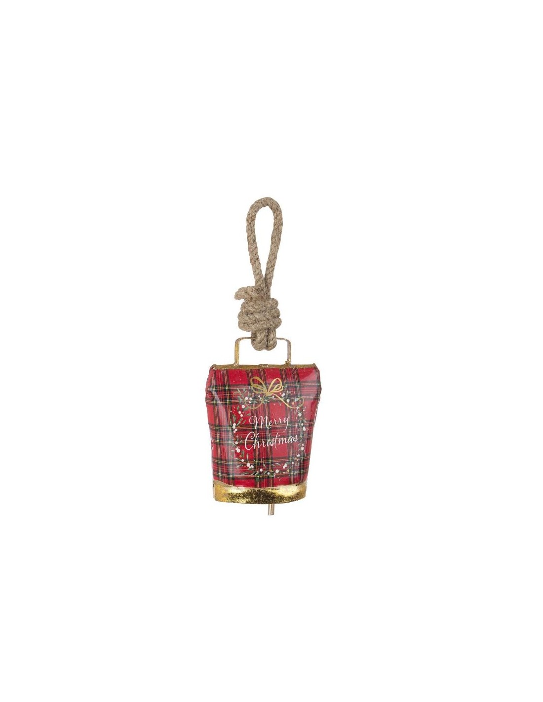 SFERE E PENDAGLI: vendita online Pendente Wendi Campana Tartan MerryXmas di Natale, La Magia di Natale a Casa Tua in offerta