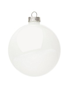 SFERE E PENDAGLI: vendita online Sfera di Natale in Vetro Bianco Lucido 8CM, La Magia di Natale a Casa Tua in offerta