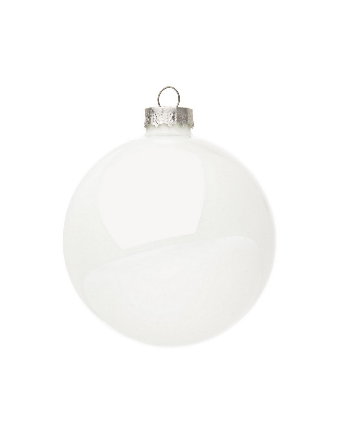 SFERE E PENDAGLI: vendita online Sfera di Natale in Vetro Bianco Lucido 8CM, La Magia di Natale a Casa Tua in offerta