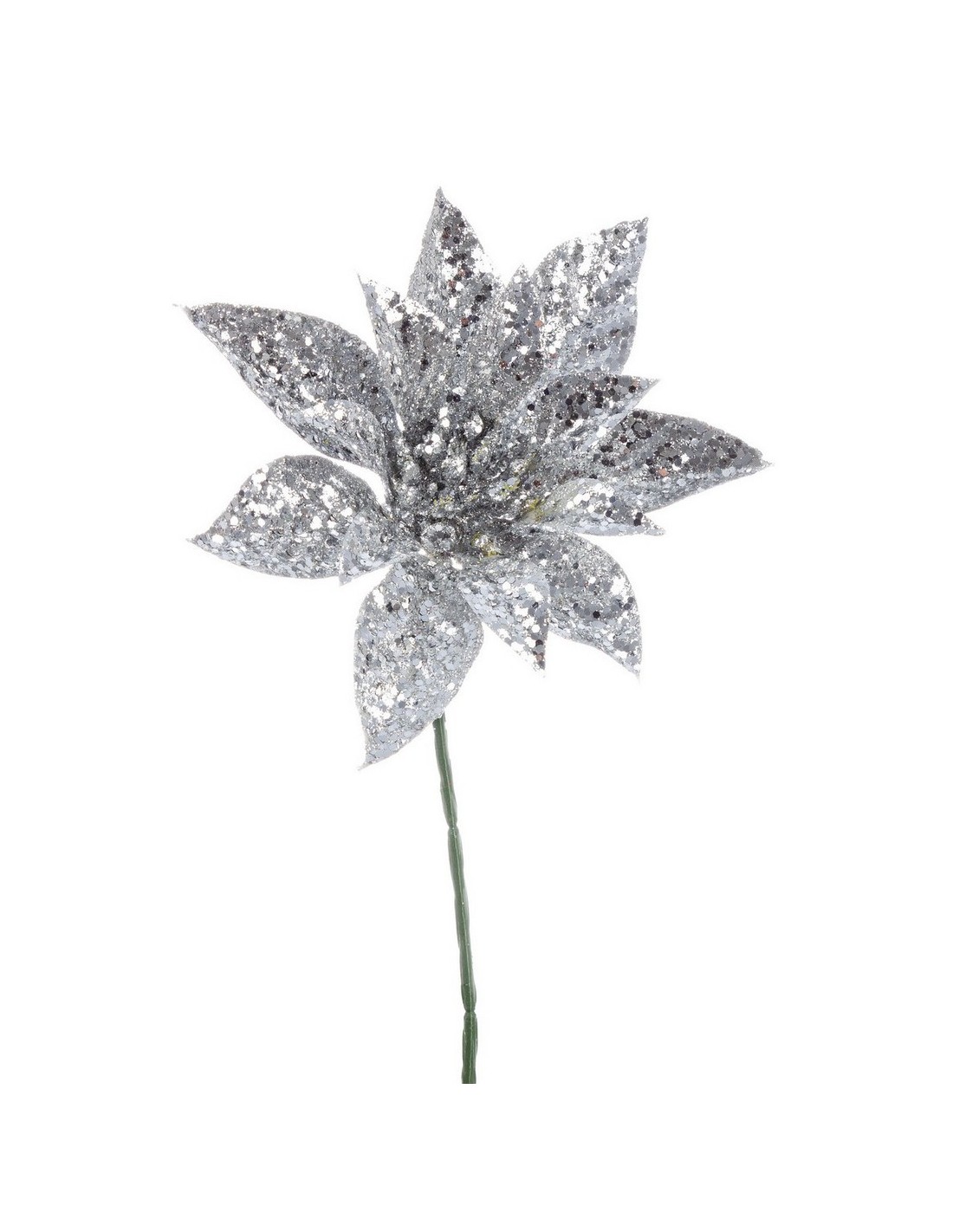 PICK: vendita online Pick Poinsettia Gaia Argento H22,5cm di Natale, La Magia di Natale a Casa Tua in offerta