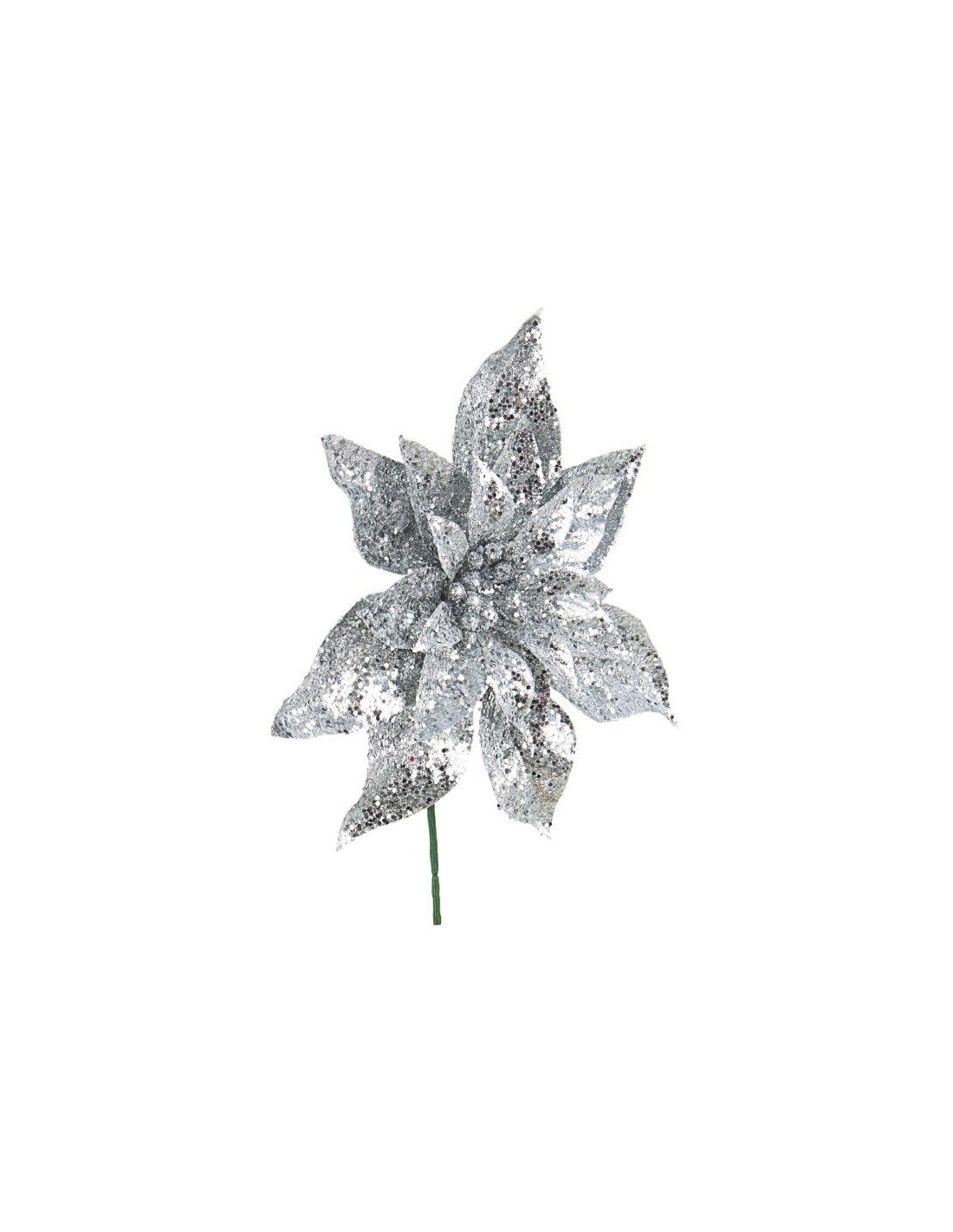 PICK: vendita online Pick di Natale Poinsettia Adriel Argento H22CM, Porta la Magia di Natale nelle Tue Decorazioni in offerta