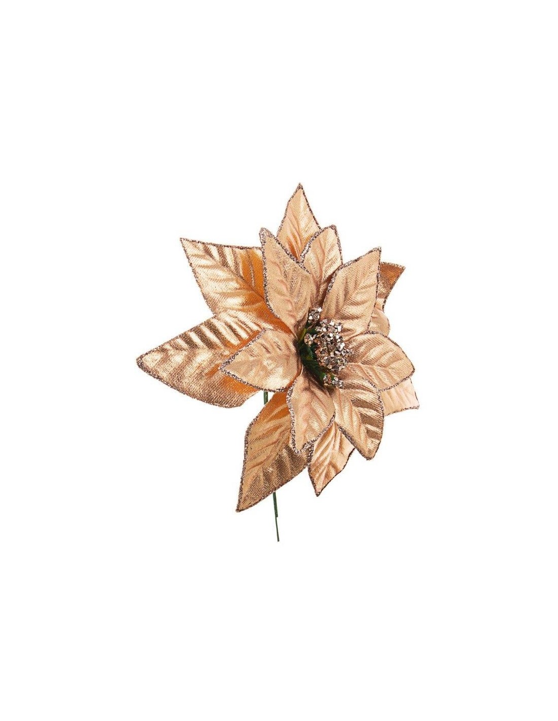 PICK: vendita online Pick di Natale Poinsettia Olimpia Oro Rosa H15CM, Porta la Magia di Natale nelle Tue Decorazioni in offerta
