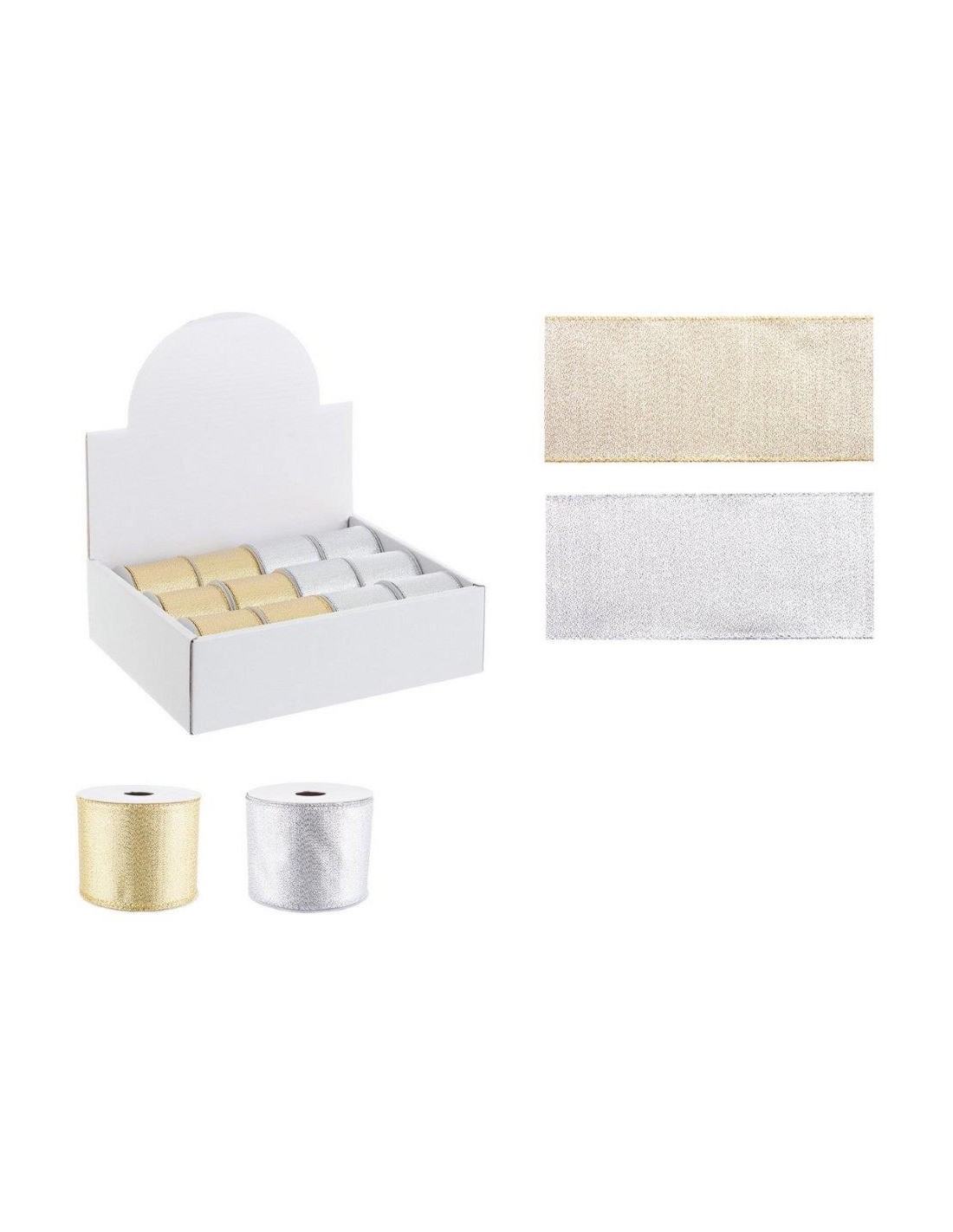 SFERE E PENDAGLI: vendita online Nastro di Natale Glitter Argento 4mt, Porta la Magia di Natale a Casa Tua con Lucentezza in ...