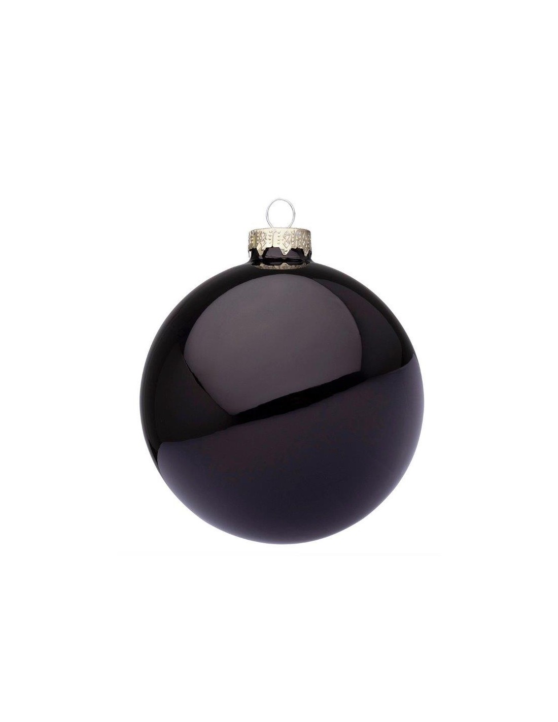 SFERE E PENDAGLI: vendita online Sfera di Natale in Vetro 10 cm Nero Lucido, Porta la Magia di Natale a Casa Tua con Stile El...