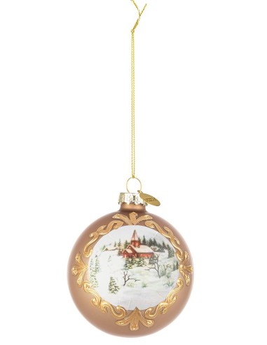 SFERE E PENDAGLI: vendita online Sfera Hibernal in Vetro 8 cm, Elegante Decorazione Natalizia per Aggiungere la Magia di Nata...