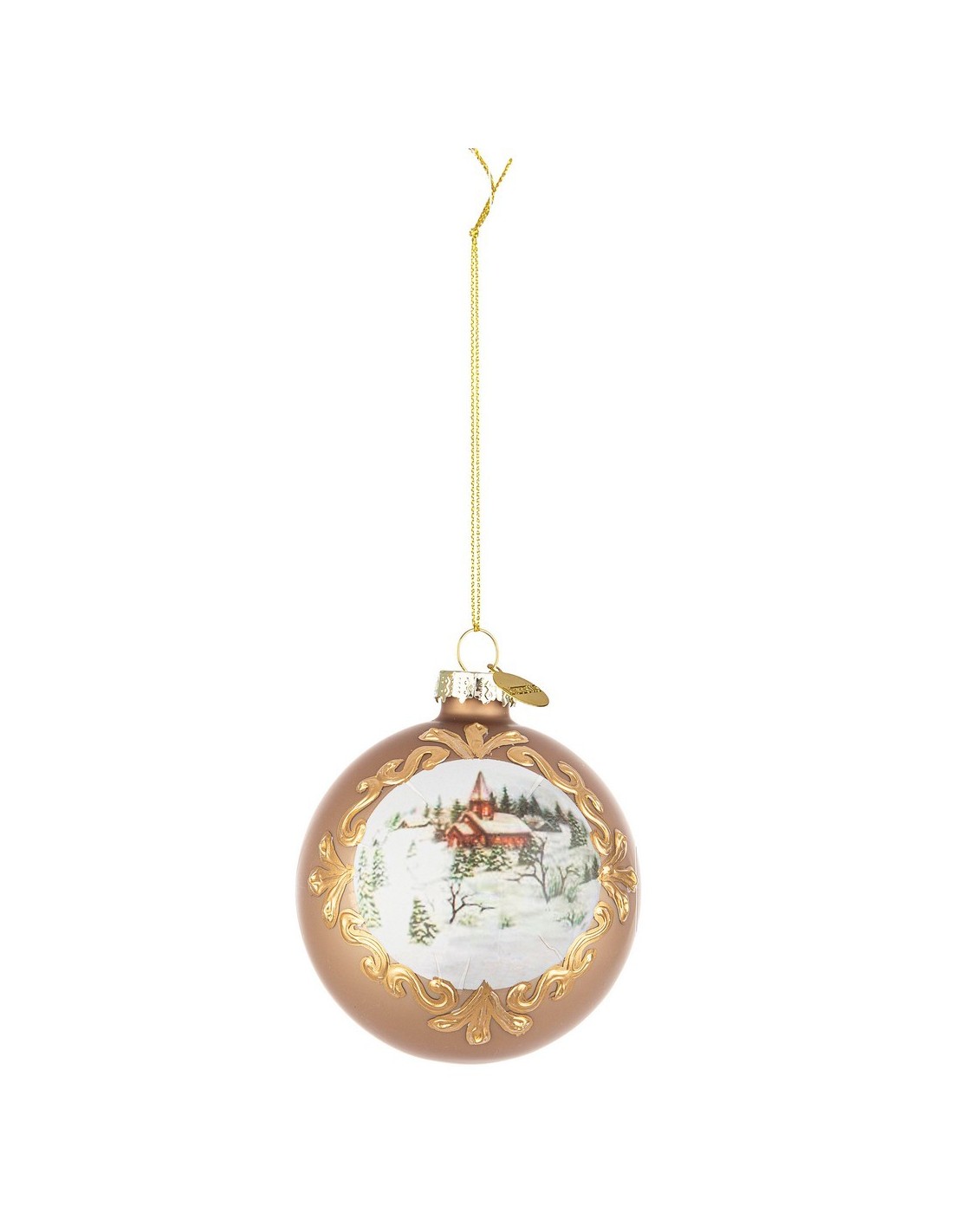 SFERE E PENDAGLI: vendita online Sfera Hibernal in Vetro 8 cm, Elegante Decorazione Natalizia per Aggiungere la Magia di Nata...