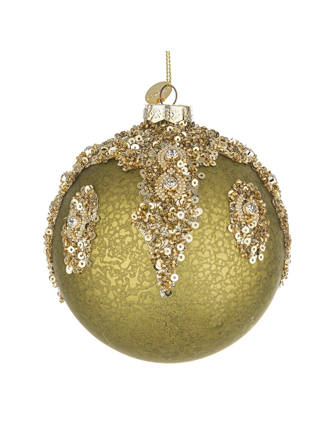 SFERE E PENDAGLI: vendita online Sfera in Vetro Melissa Verde-Oro D100, Elegante Decorazione Natalizia per Aggiungere la Magi...