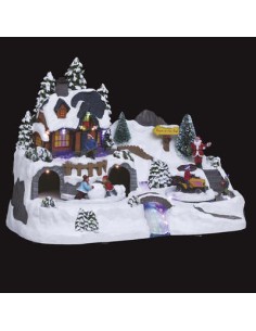 OGGETTISTICA NATALE: vendita online VILLAGGIO CASA BABBO NATALE C/LUCI LED in offerta