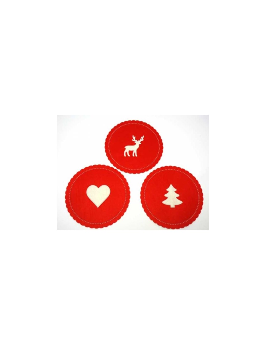 TESSILE: vendita online CENTROTAVOLA PANNO ROSSO 30CM ASSORTITO in offerta