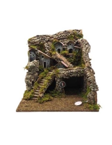 ACCESSORI PRESEPE: vendita online Paesaggio di Natale con Casine 32,5x32,5xH38cm, Accessorio per Presepe in offerta