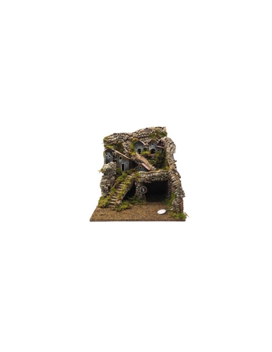 ACCESSORI PRESEPE: vendita online PAESAGGIO CON CASE 38X33X33CM in offerta