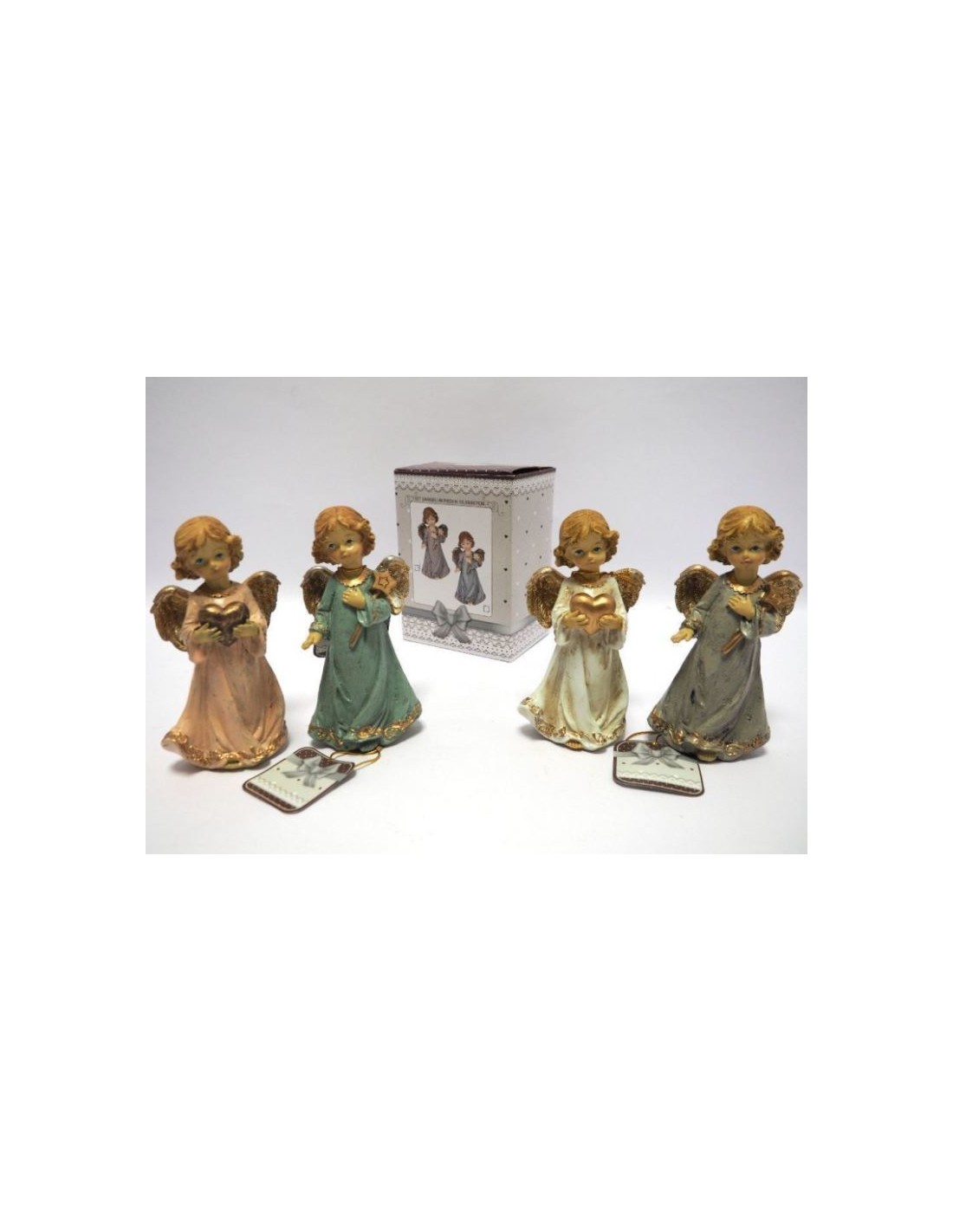 OGGETTISTICA NATALE: vendita online SET 2 ANGELI IN PIEDI 16X8X7CM in offerta