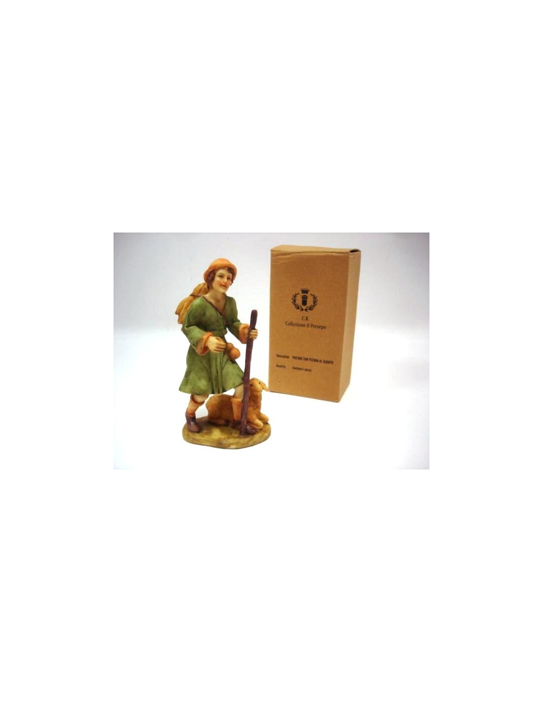 PERSONAGGI PRESEPE: vendita online PASTORE CON PECORA 17X7X6,5CM in offerta
