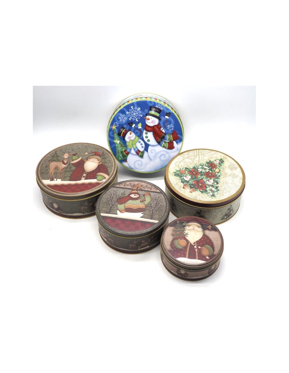 OGGETTISTICA NATALE: vendita online SET 3 SCATOLE 88402 LATTA TONDE DEC.NATALE in offerta