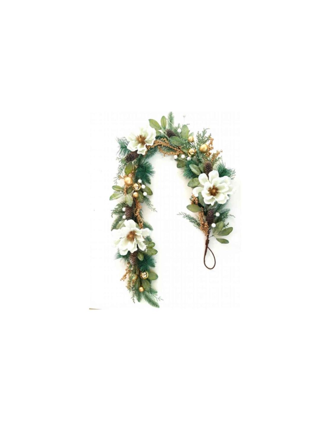 BOE E GHIRLANDE: vendita online GHIRLANDA 27832 160CM CON FIORI/PIGNE BIANCA in offerta