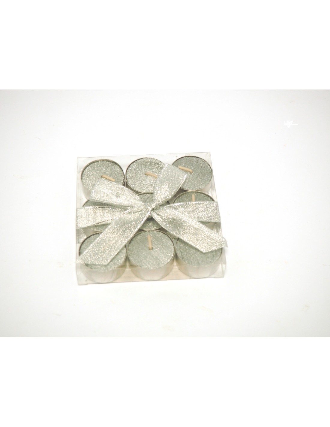 CANDELE E GIROCANDELE: vendita online SET 9 LUMINI GLITTERATI D3,5CM ARGENTO in offerta