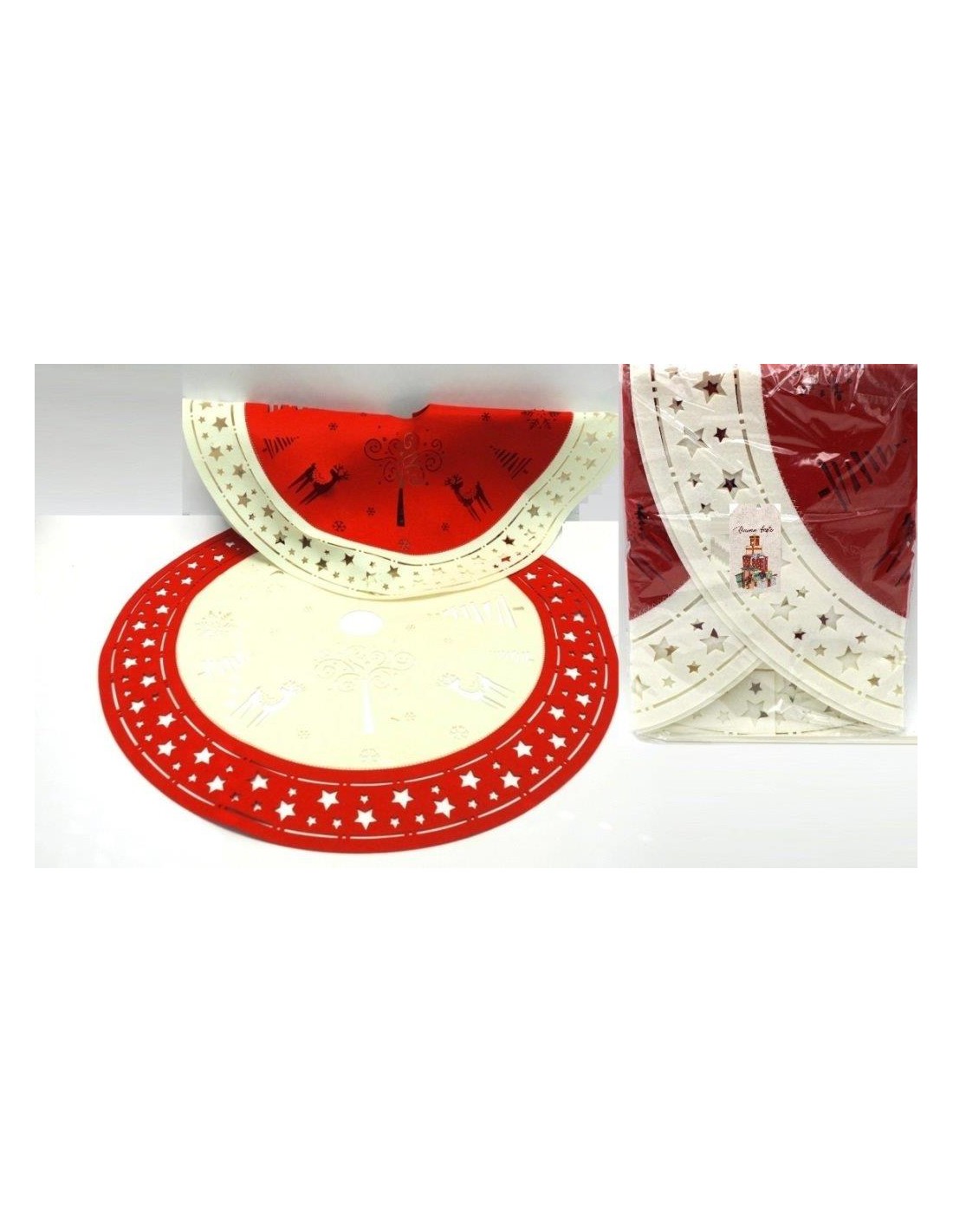 OGGETTISTICA NATALE: vendita online COPRIALBERO PANNO D80CM BICOLORE ASSORTITO in offerta