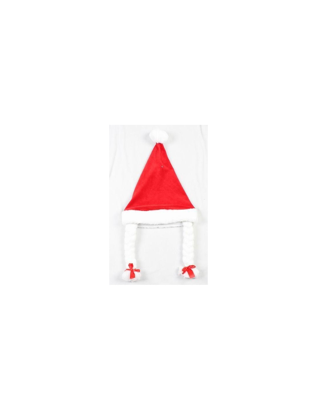 OGGETTISTICA NATALE: vendita online CAPPELLO NATALIZIO DELUXE CON TRECCE 70X32CM ROSSO in offerta