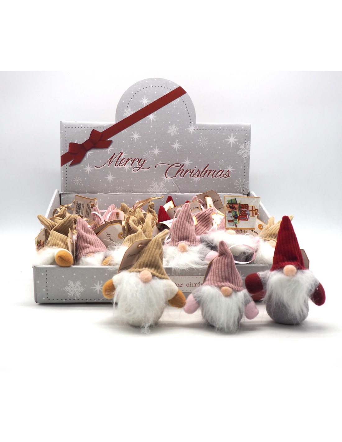 OGGETTISTICA NATALE: vendita online GNOMO PANNO H11CM CON CAPPELLO VELLUTO 3 COLORI in offerta