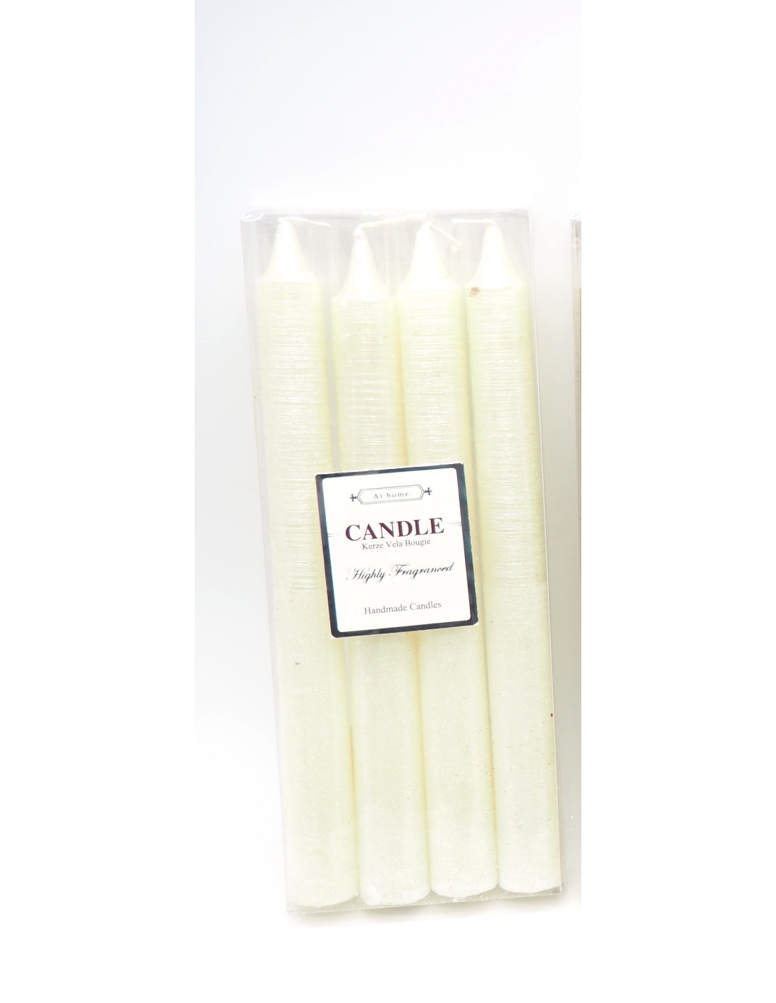 CANDELE E GIROCANDELE: vendita online CONF 4 CANDELE 20CM GLITTER BIANCO in offerta