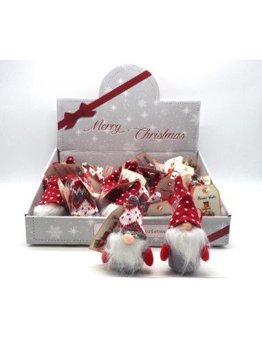 SFERE E PENDAGLI: vendita online Pendente Gnomo Natalizio H12cm Rosso, Decorazione da Appendere per Albero e Casa in offerta