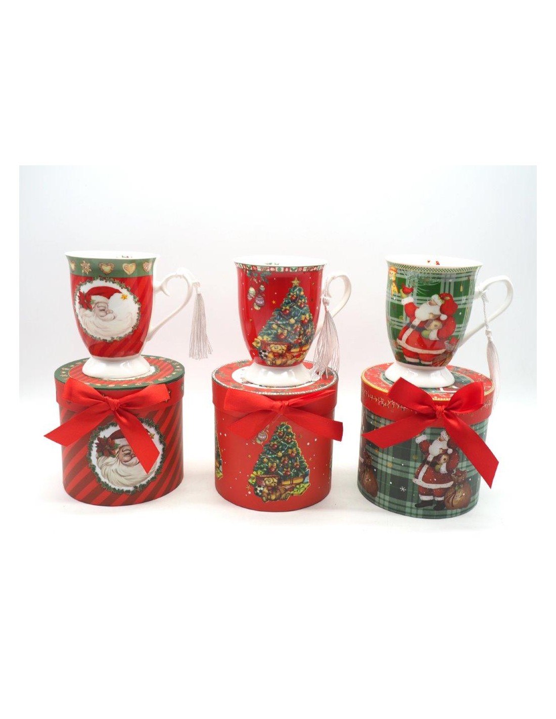 PORCELLANE: vendita online TAZZA DECORO NATALIZIO 11X11X9CM ASSORTITO in offerta