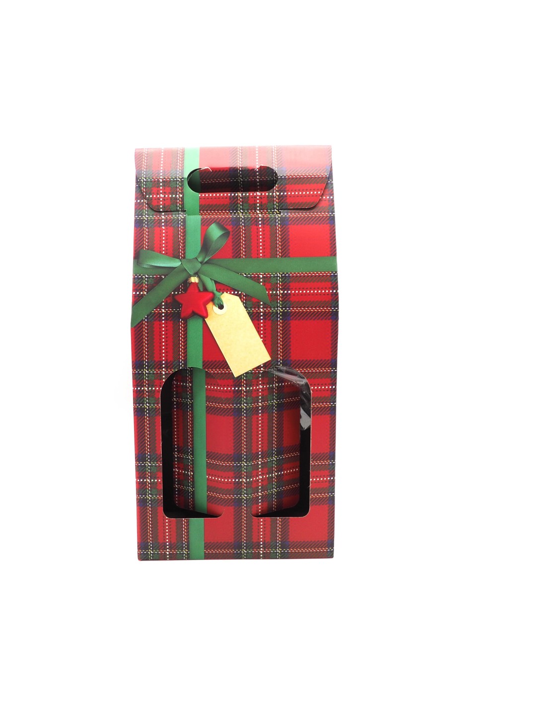 BUSTE E CARTE DA REGALO: vendita online CONF PORTABOTTIGLIE 2P 38,5X18,2X9,2CM DECORO NATALIZIO in offerta
