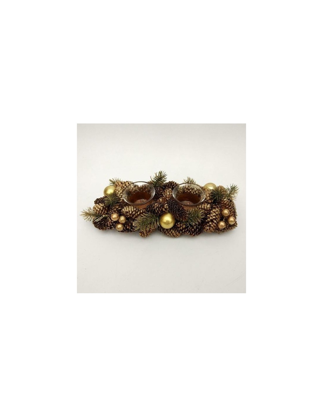 CANDELIERI: vendita online PORTACANDELA 30X14X6CM BACCHE ORO in offerta