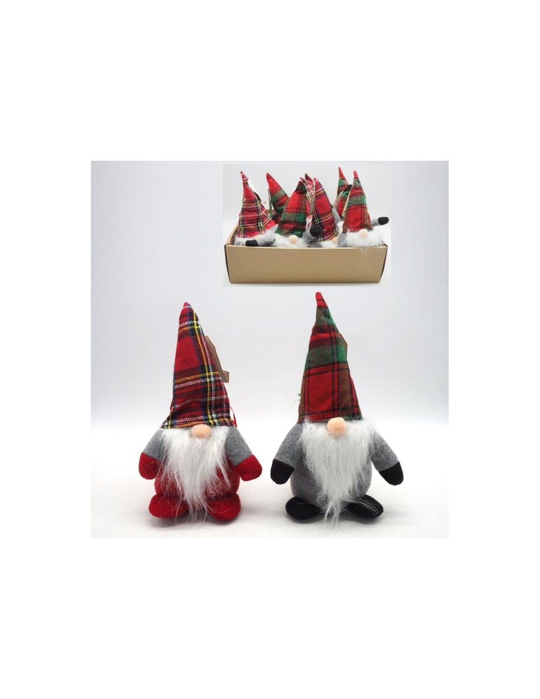 OGGETTISTICA NATALE: vendita online GNOMO H24CM CON CAPPELLO LANA SCOZZESE ASSORTITO in offerta