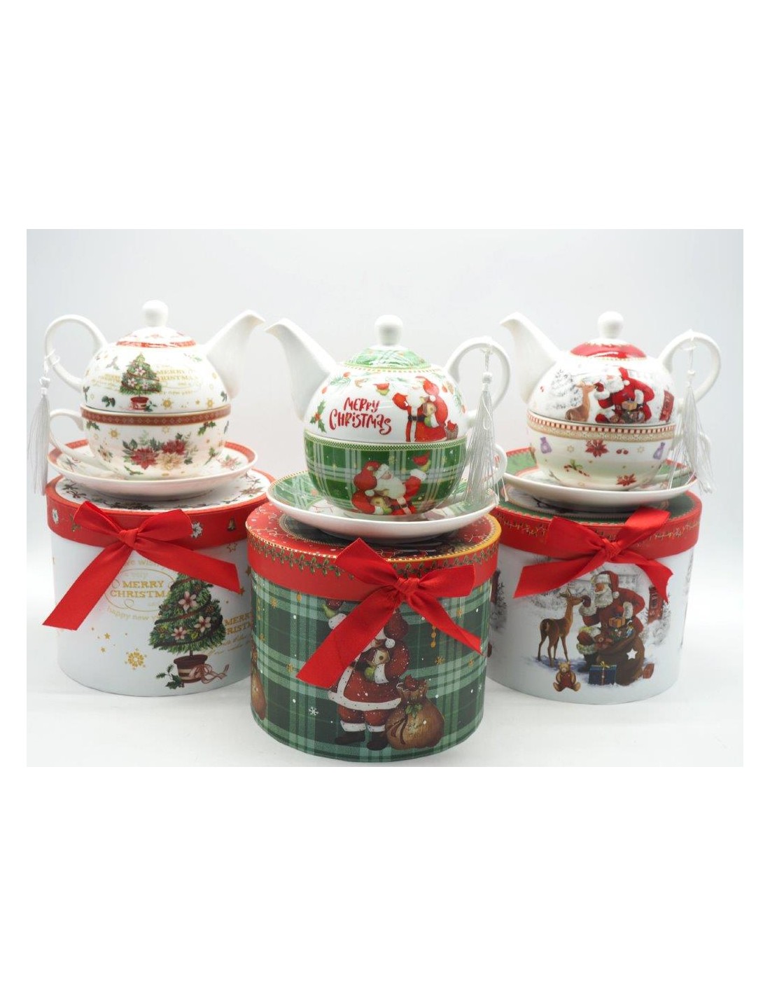PORCELLANE: vendita online TEIERA 32412 CON TAZZA E PIATTINO DECORO NATALIZIO ASSORTITO in offerta