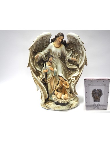 OGGETTISTICA NATALE: vendita online ANGELO ALI APERTE CON NATIVITA SU BASE 28X22X15CM. in offerta