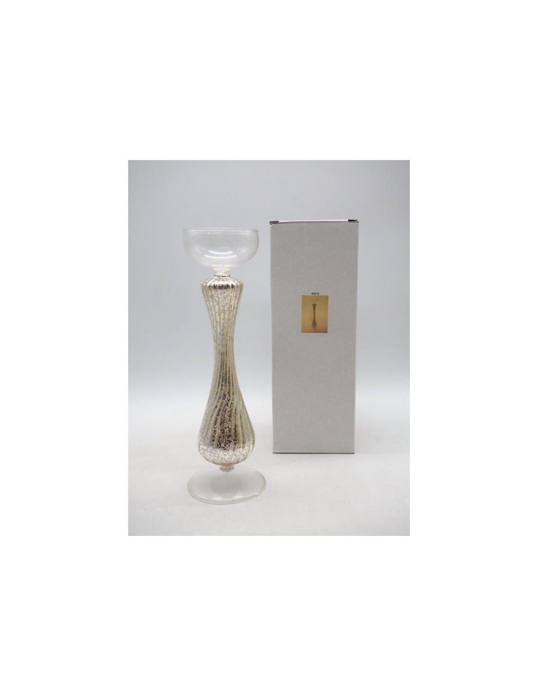CANDELIERI: vendita online CANDELABRO VETRO SOFFIATO H26,5CM STELO ARGENTO in offerta