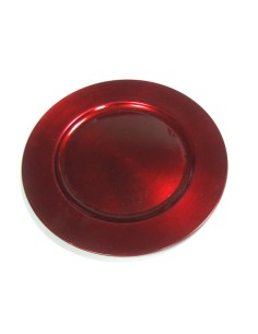 SOTTOPIATTI: vendita online PIATTO PLASTICA LISCIO D33CM ROSSO LUCENTE in offerta