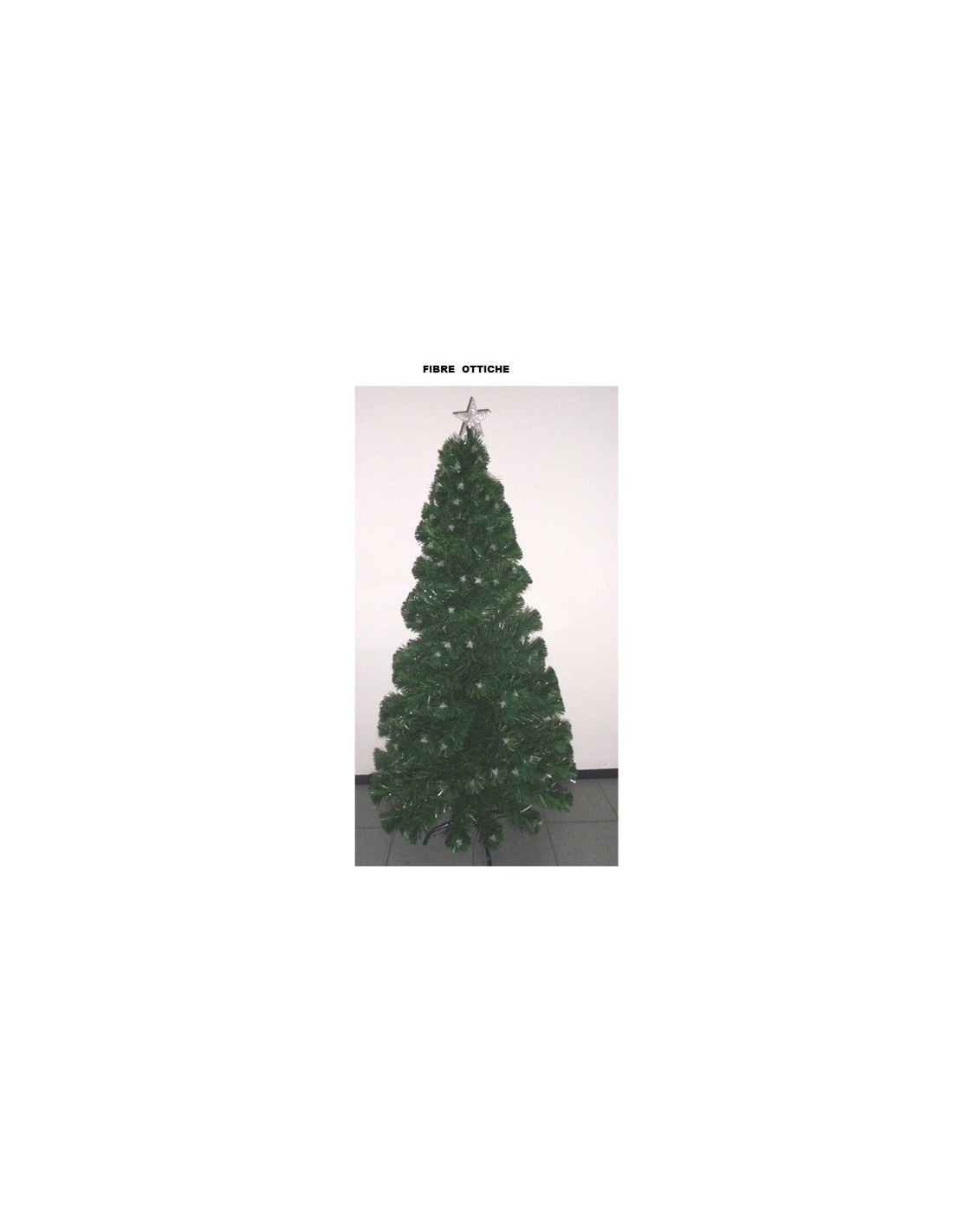 ALBERI DI NATALE: vendita online Albero di Natale Verde altezza 150cm con fibre ottiche e 170 stelle sulle punte in offerta