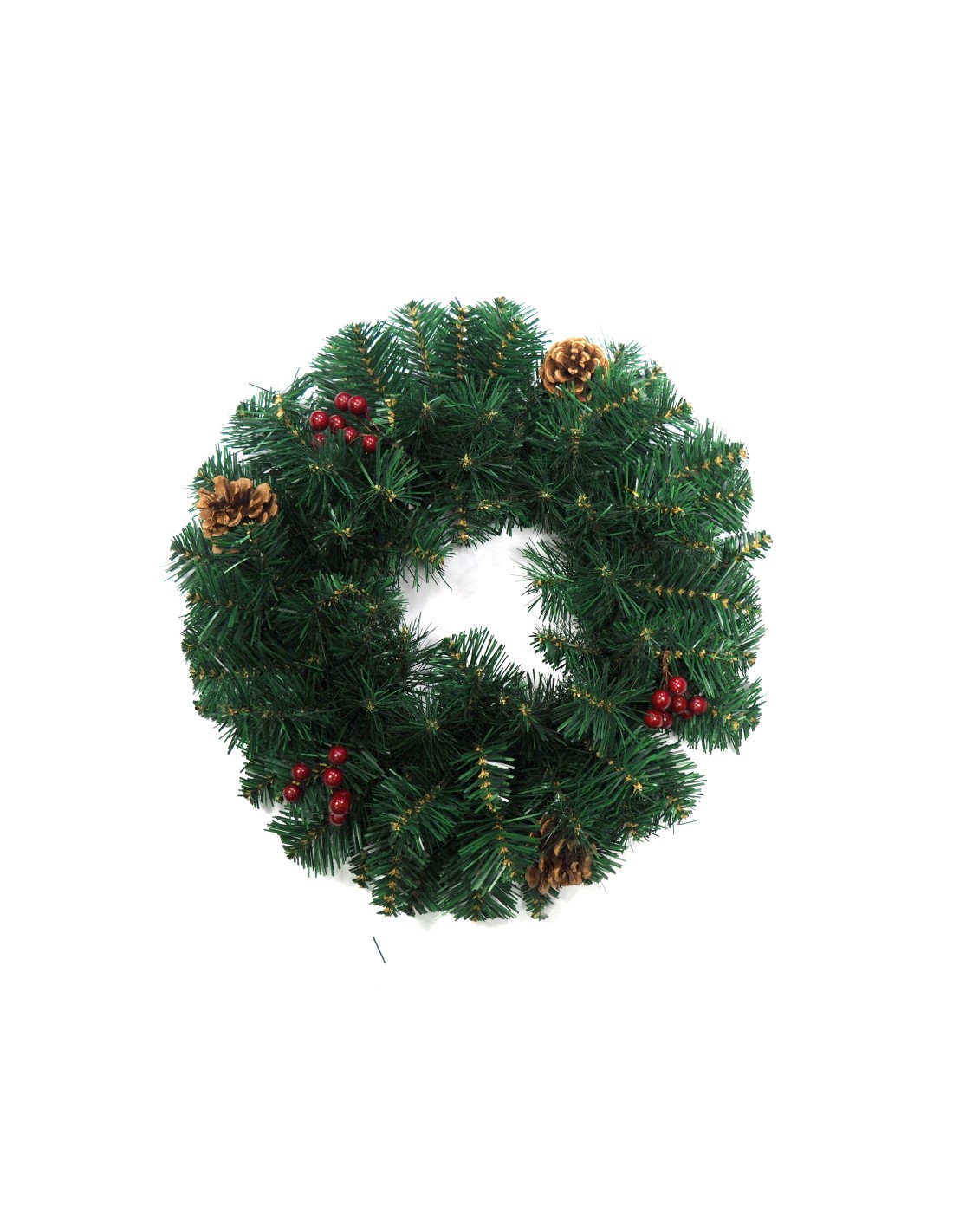 BOE E GHIRLANDE: vendita online CORONA PINO VERDE D40CM CON BACCHE E PIGNE in offerta