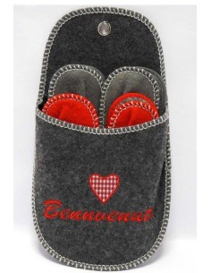 OGGETTISTICA NATALE: vendita online Ciabattone Casa Dolce Casa 54x31cm con 4 Paia di Ciabatte Natalizie, Idea Regalo Original...