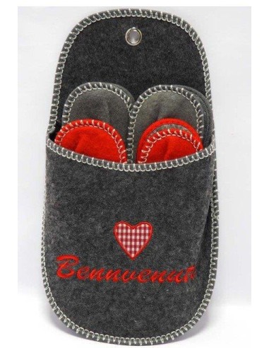 OGGETTISTICA NATALE: vendita online Ciabattone Casa Dolce Casa 54x31cm con 4 Paia di Ciabatte Natalizie, Idea Regalo Original...