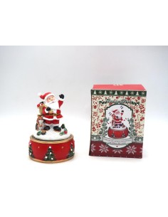 OGGETTISTICA NATALE: vendita online Carillon con Babbo Natale 15x11,5cm, Decorazione Musicale Natalizia in offerta