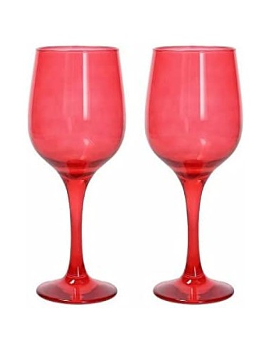 VETRERIE: vendita online PASSION SET 2 CALICI 375CC VETRO ROSSO in offerta