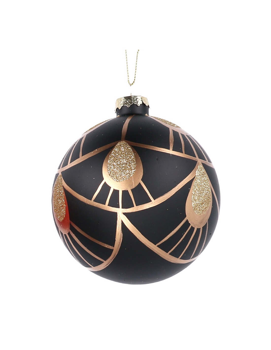 SFERE E PENDAGLI: vendita online SFERA VETRO 10CM NERO/ORO in offerta