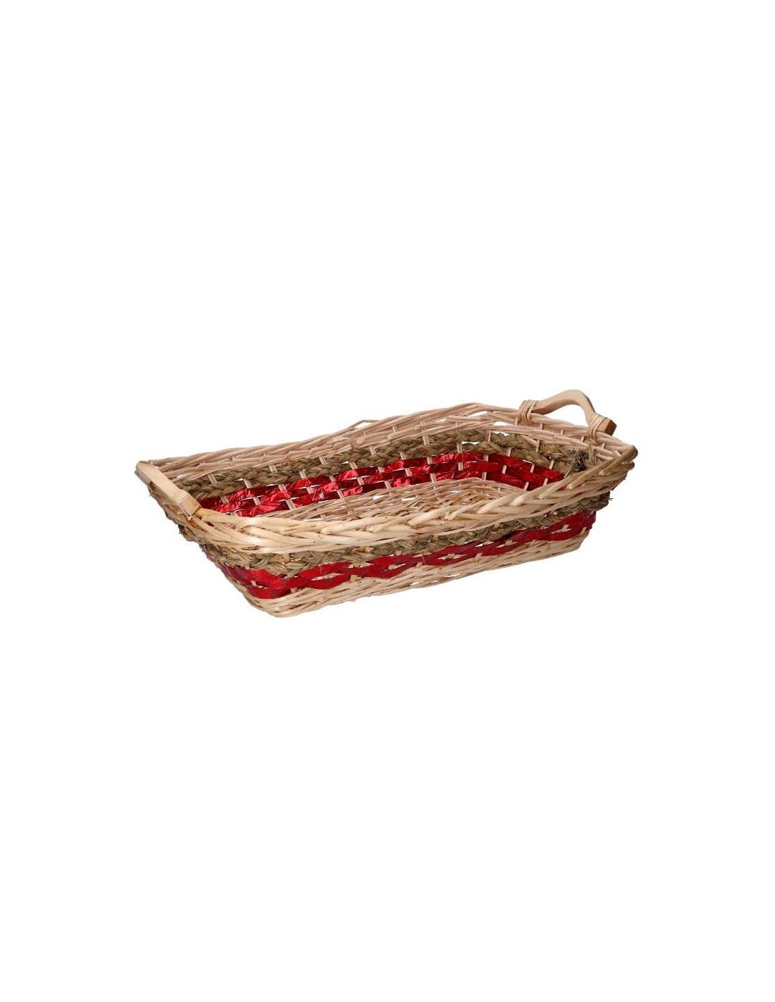 CESTERIA: vendita online CESTO VIMINI INTRECCIO 53X38X13CM ROSSO NATURALE in offerta