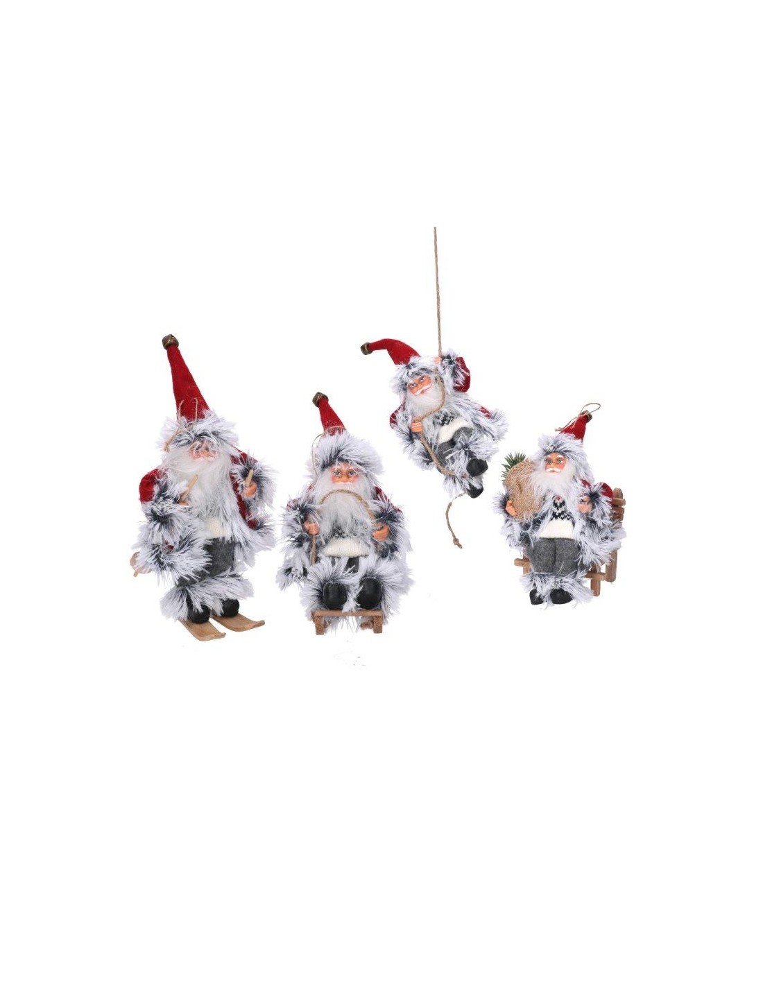 OGGETTISTICA NATALE: vendita online BABBO NATALE TESSUTO GRIGIO/ROSSO 18CM ASSORTITO in offerta