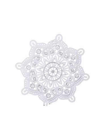 SFERE E PENDAGLI: vendita online PENDENTE FIORE LEGNO BIANCO 22X38,5CM in offerta