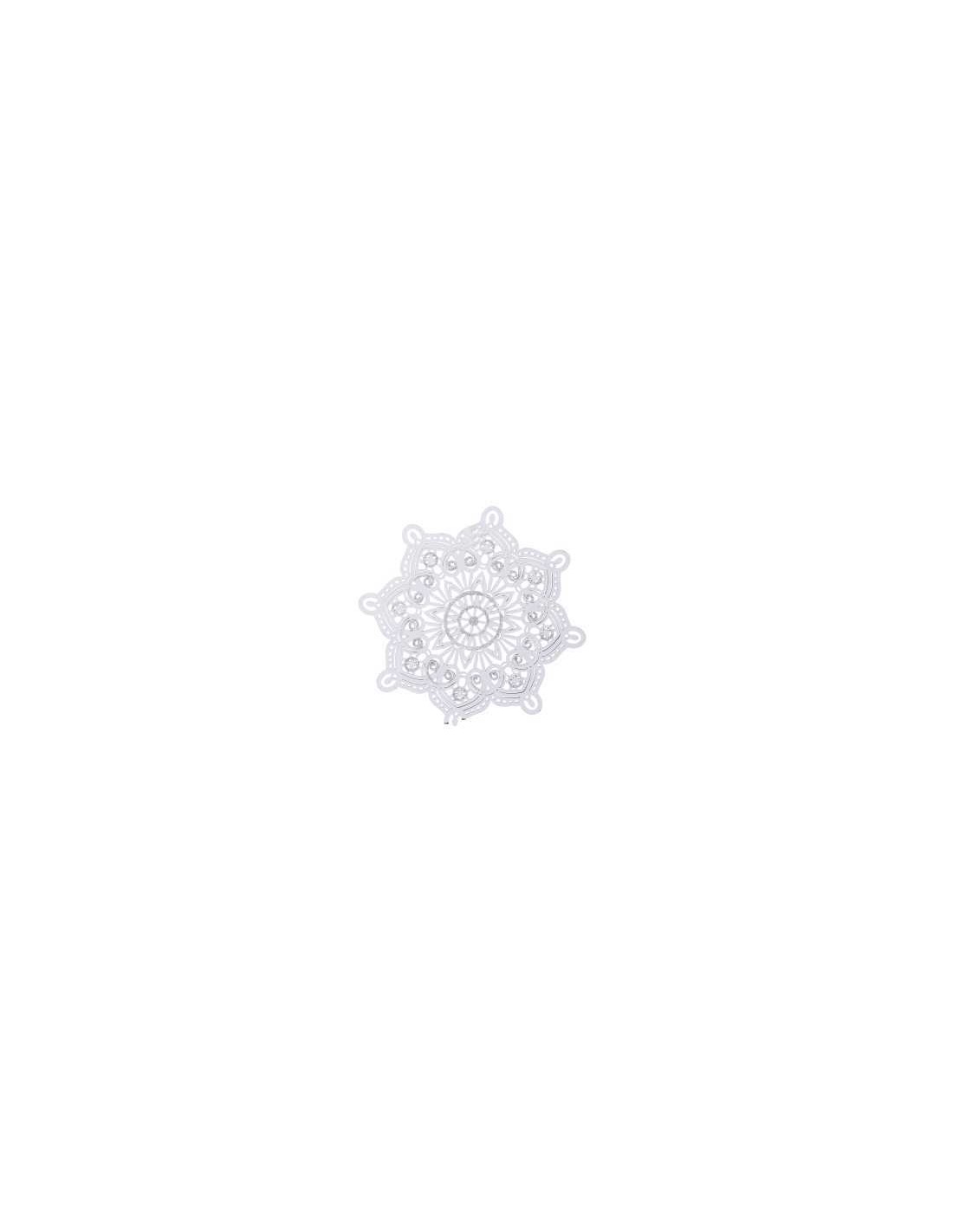 SFERE E PENDAGLI: vendita online PENDENTE FIORE LEGNO BIANCO 22X38,5CM in offerta