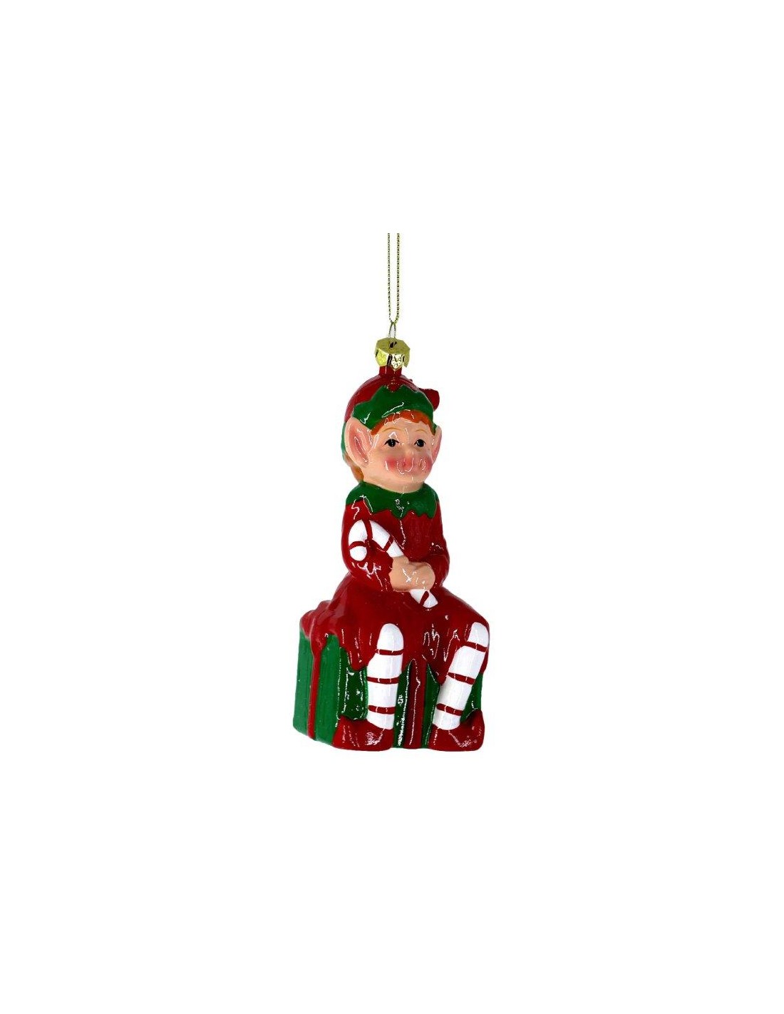SFERE E PENDAGLI: vendita online PENDENTE ELFO PLASTICA ROSSO 6,1X5X13,3CM in offerta