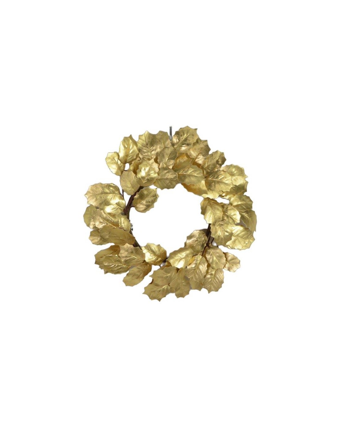 CANDELE E GIROCANDELE: vendita online CORONCINA PLASTICA FOGLIE ORO 30CM in offerta