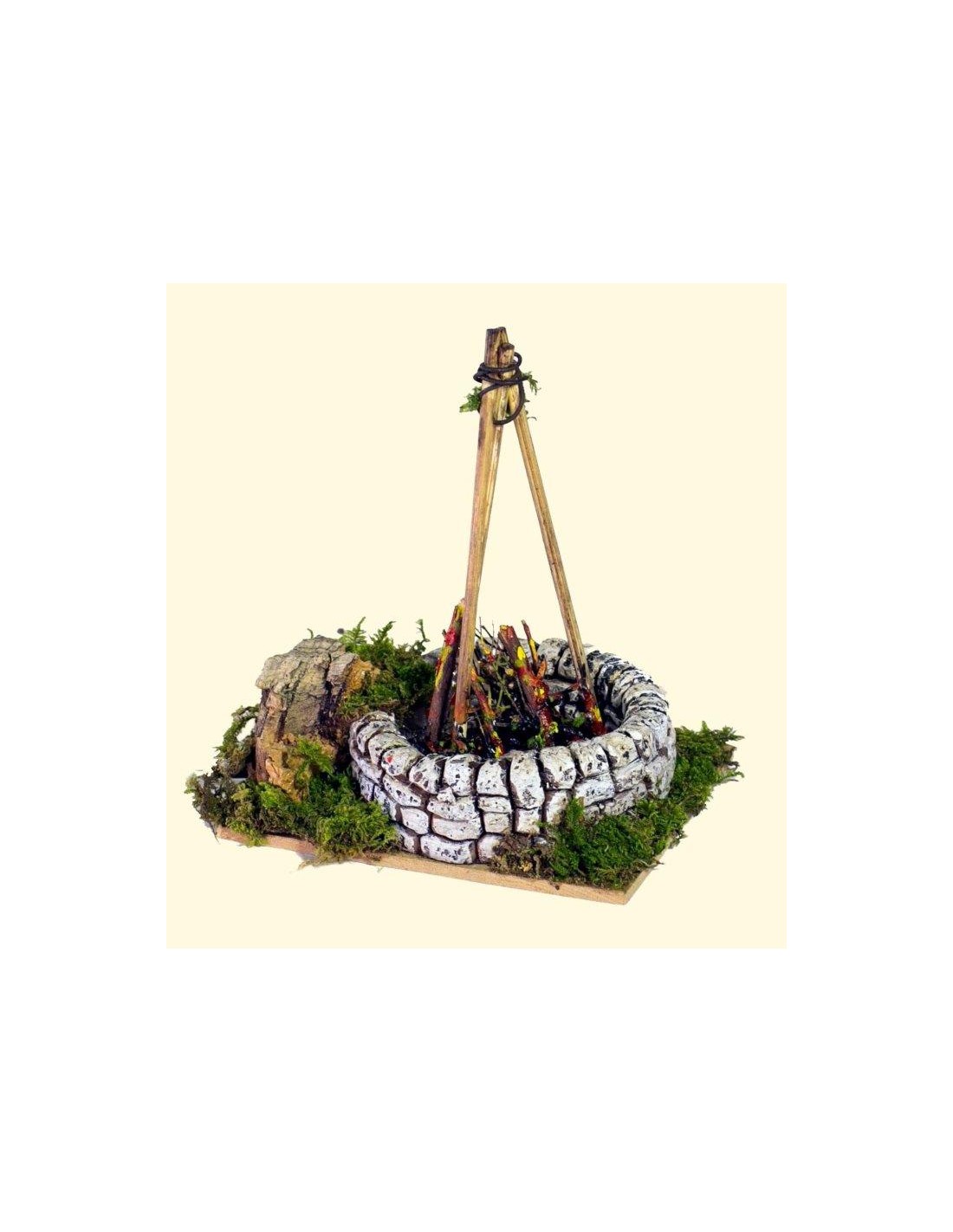 ACCESSORI PRESEPE: vendita online FUOCO CON LAMPADINA EFFETTO FIAMMA CM 10x7,5x12 in offerta